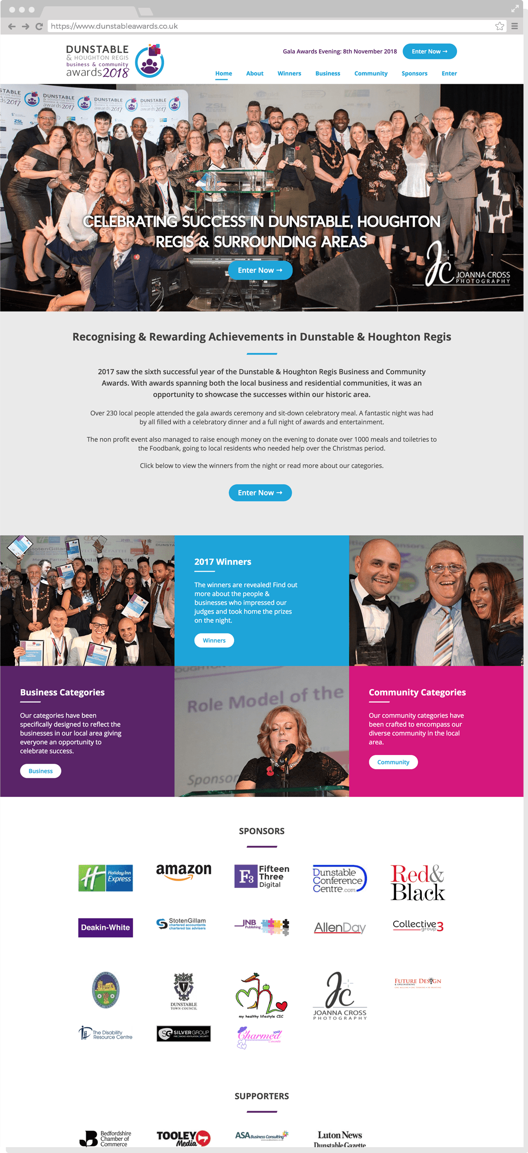 Home page of The Dunstable & Houghton Regis Business & Community Awards Website