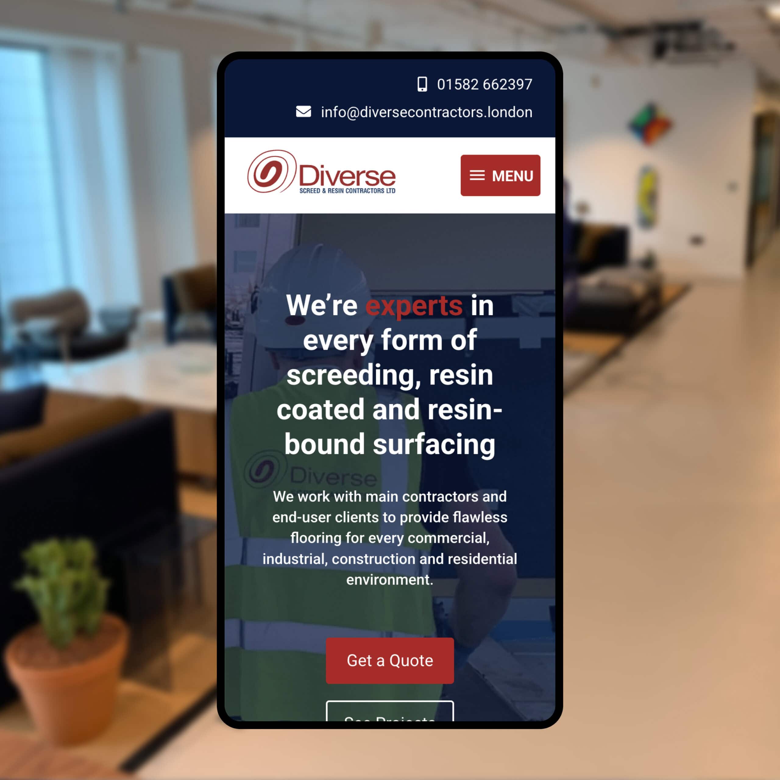 Diverse Screen & Resin Website Preview