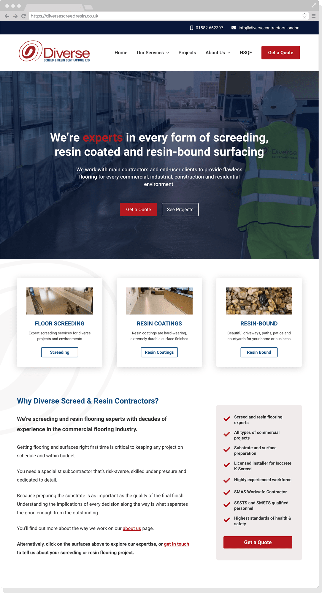 Screeding Resin Contractor Website
