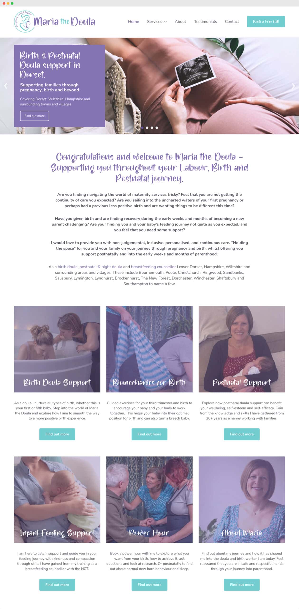 birth doula website full
